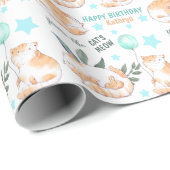 Cute Ginger Birthday Cats Cadeaupapier (Rol Hoek)
