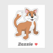 Cute ginger cartoon kitten - vinylsticker sticker (Vel)
