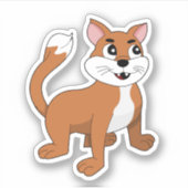 Cute ginger cartoon kitten - vinylsticker sticker (Voorkant)