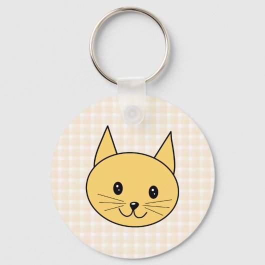 Cute Ginger Cat. Achtergrond controleren. Sleutelhanger (Voorkant)