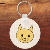 Cute Ginger Cat. Achtergrond controleren. Sleutelhanger (Voorkant)