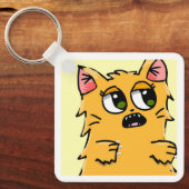 Cute Ginger Cat Aluminium Keyring Sleutelhanger (Voorkant)