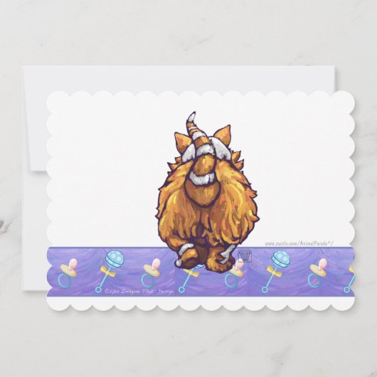 Cute Ginger Cat Baby shower Kaart (Achterkant)