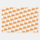 Cute Ginger Cat Cartoon & Oranje pokadots Kinder Inpakpapier Vel (Voorkant)