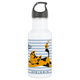 Cute Ginger Cat - Gepersonaliseerde Kinderen Waterfles