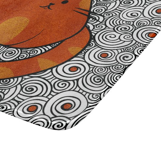 Cute Ginger Cat - Glas in lood en zwenken Snijplank (Hoek)