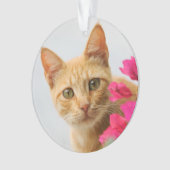 Cute Ginger Cat Kitten die je rondkijken met acryl Ornament (voorkant)
