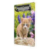 Cute Ginger Cat Kitten Flowery Garden Portret op Mini Klembord (Angled2)