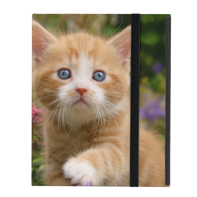 Cute Ginger Cat Kitten Garden, beschermende hardca iPad Hoesje (Voorkant Dicht)
