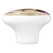 Cute Ginger Cat Kitten in Flowers - Decoratief Keramische Knop (Zijkant)