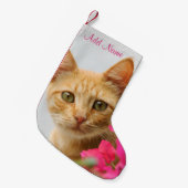 Cute Ginger Cat Kitten kijkt naar jou - Kleine Kerstsok (Voorkant (Hangend))