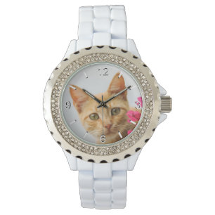 Cute Ginger Cat Kitten Portret - vrouwen wijzerpla Horloge