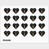 Cute Ginger Cat. Oranje kat Cartoon. Hart Sticker (Vel)