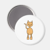 Cute Ginger Cat. Oranje kat Cartoon. Magneet (Voorkant / Achterkant)