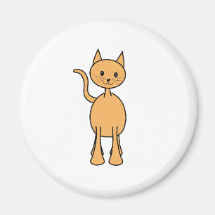 Cute Ginger Cat. Oranje kat Cartoon. Magneet