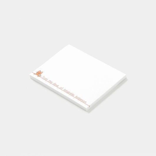 Cute Ginger Cat Personalize Notes (Schuin)