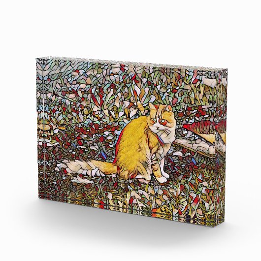 Cute ginger cat voor een wandeling fotoblokken (Rechts)