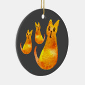 Cute ginger cat waterverf illustratie keramisch ornament (Rechts)