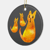 Cute ginger cat waterverf illustratie keramisch ornament (Links)