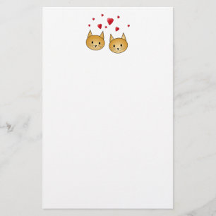 Cute Ginger cats. Met Red Love Hearts. Briefpapier