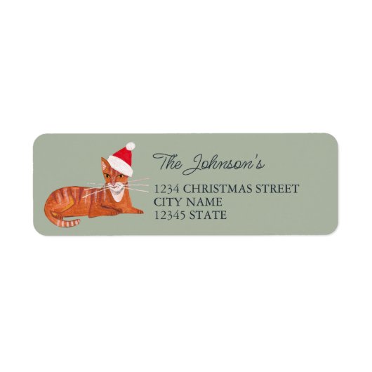 Cute ginger green kerstlabel etiket (Voorkant)