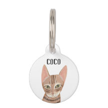 Cute Ginger Illustrated Cat ID label