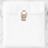 Cute Ginger Illustrated Cat Ronde Sticker (Tas)