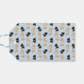 Cute ginger kitten blue gift label cadeaulabel (Achterkant Horizontaal)