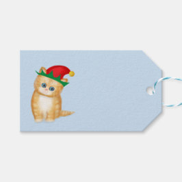 Cute ginger kitten kerstcadeaulabels cadeaulabel