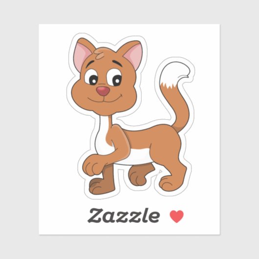 Cute ginger kitten sticker (Vel)