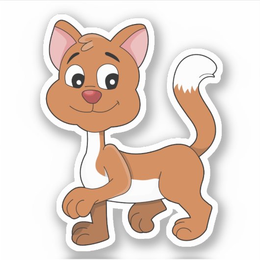 Cute ginger kitten sticker (Voorkant)