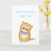 Cute ginger kitten Vaderdag card van de kat Kaart (Gele Bloem)