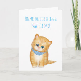 Cute ginger kitten Vaderdag card van de kat Kaart