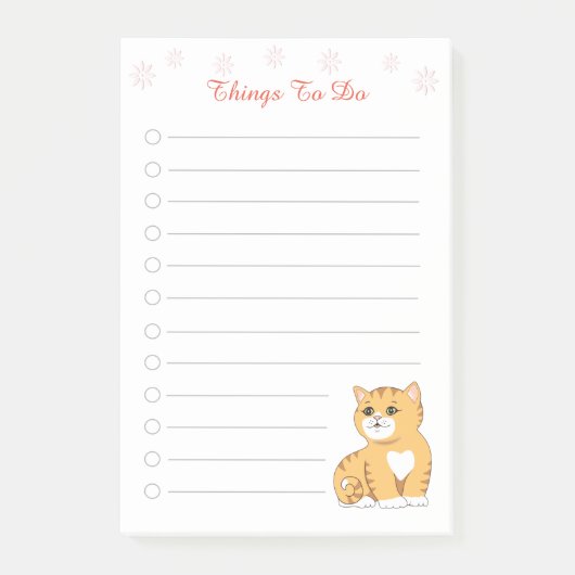 Cute Ginger Kitty Cat Dingen te doen Post-it® Notes (Voorkant)
