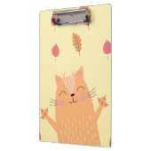 Cute Ginger Orange Cat Playing in Autumn Leaves Klembord (Links)