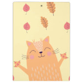 Cute Ginger Orange Cat Playing in Autumn Leaves Klembord (Achterkant)