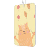 Cute Ginger Orange Cat Playing in Autumn Leaves Luchtverfrisser (Links)