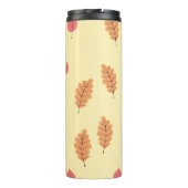 Cute Ginger Orange Cat Playing in Autumn Leaves Thermosbeker (Achterkant)