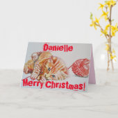 Cute Ginger Tabby Cat Plays Wool-kerstkaart Kaart (Gele Bloem)