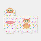 Cute Ginger Tabby Kitty Cat & Confetti Hartelijk d Bedankdoosjes (Uitgevouwen)