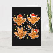 Cute Gingerbread Bats Soky Christmas Cookie Graphi Kaart (Voorkant)