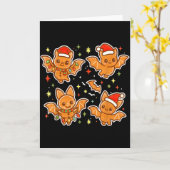 Cute Gingerbread Bats Soky Christmas Cookie Graphi Kaart (Gele Bloem)