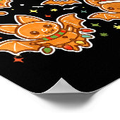 Cute Gingerbread Bats Soky Christmas Cookie Graphi Poster (Hoek)
