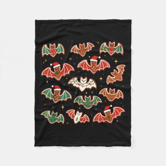Cute Gingerbread Bats Soky Christmas Cookie Merry  Fleece Deken (Voorkant)