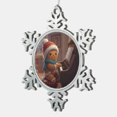 cute gingerbread boy Snowflake Framed Ornament (Rechts)