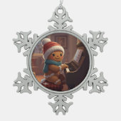 cute gingerbread boy Snowflake Framed Ornament (Voorkant)