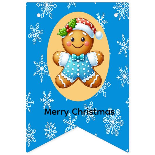 Cute Gingerbread Bunting Flags Vlaggetjes (Eerste vlag)