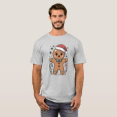 Cute Gingerbread Christmas Cartoon Design T-shirt (Voorkant volledig)