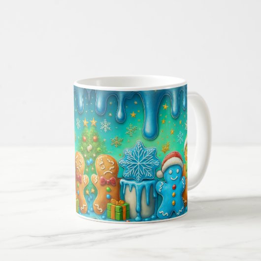Cute Gingerbread Christmas Mug Wrap Koffiemok (Voorkant rechts)