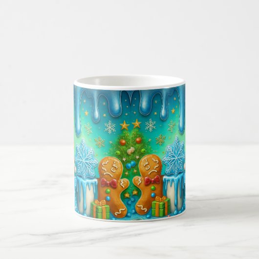 Cute Gingerbread Christmas Mug Wrap Koffiemok (Center)